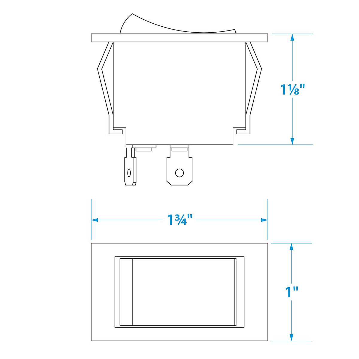 Illuminated Rocker Switch, 3 Terminal, On/Off