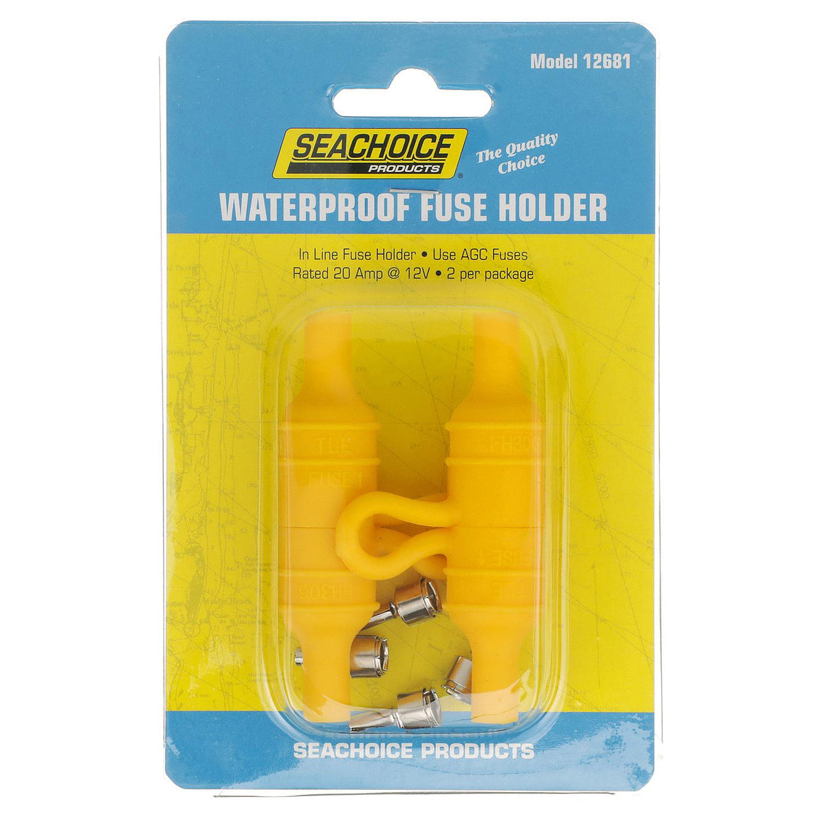 In-Line Fuse Holder, Waterproof, 20 Amp Fuse, 2/PK