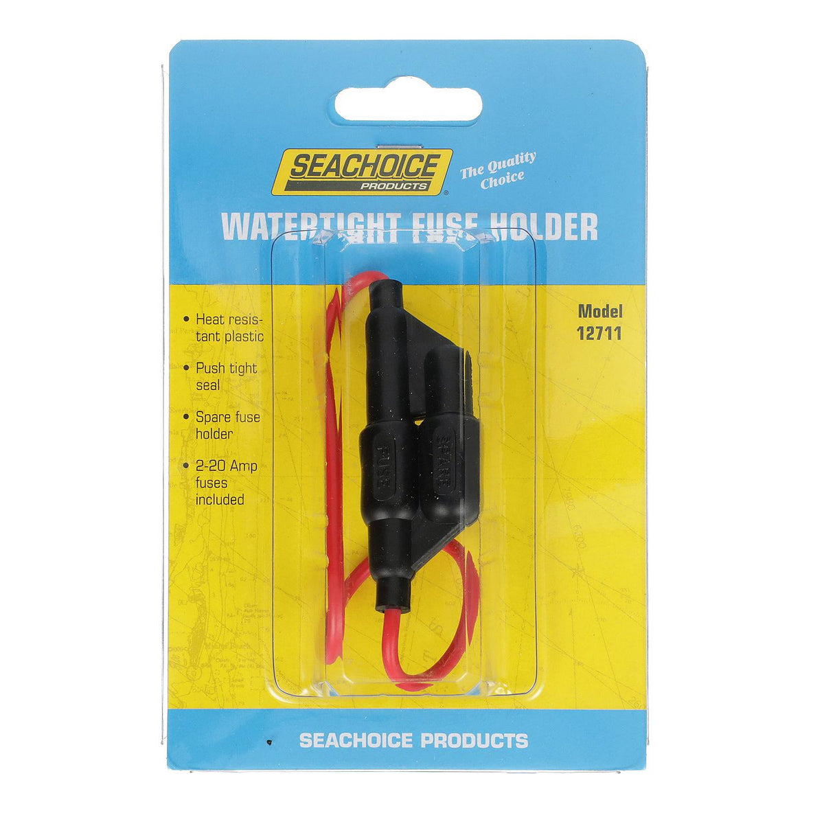 In-Line Fuse Holder w/ Spare, Waterproof, 20 Amp Fuse