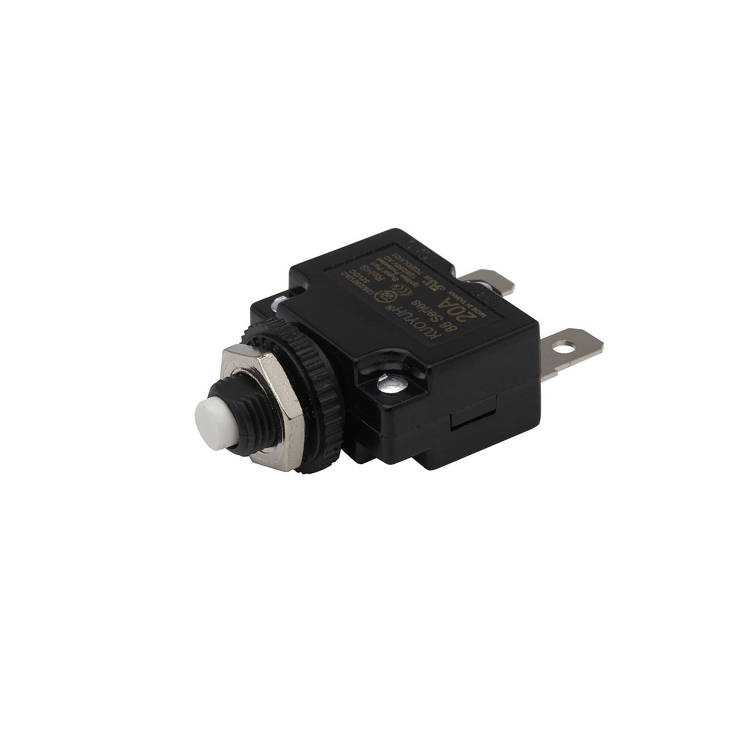 Mini Push to Reset Circuit Breaker, 20 AMP