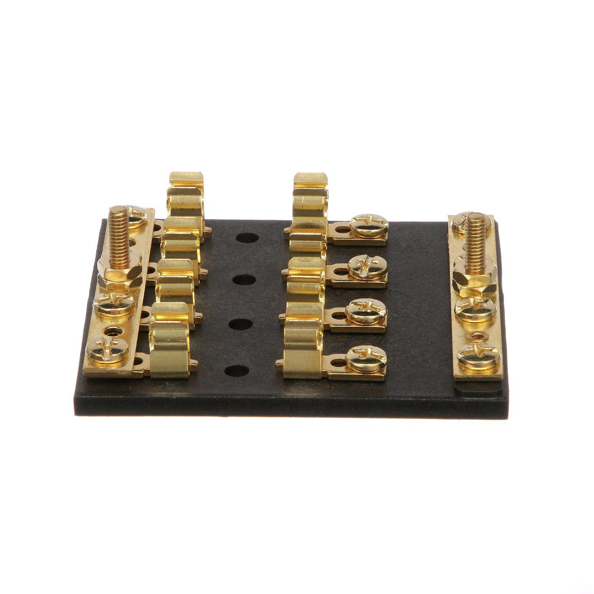 4-Gang Fuse & Terminal Block, Brass Clips & Contacts, SFE 20 Amp of 3AG Fuse