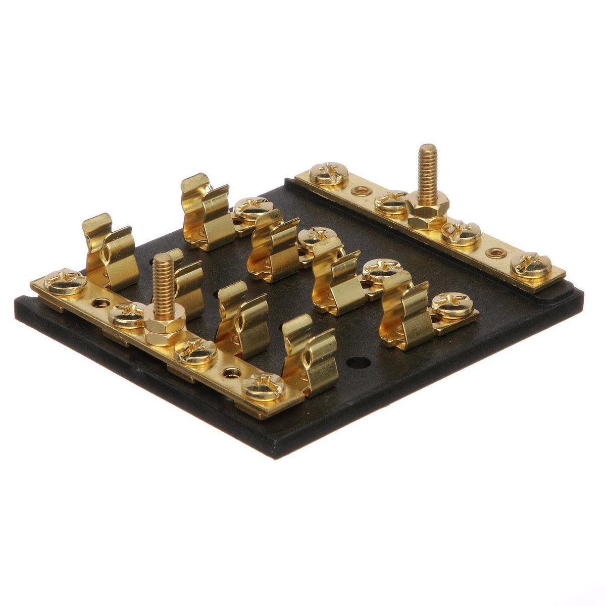 4-Gang Fuse & Terminal Block, Brass Clips & Contacts, SFE 20 Amp of 3AG Fuse