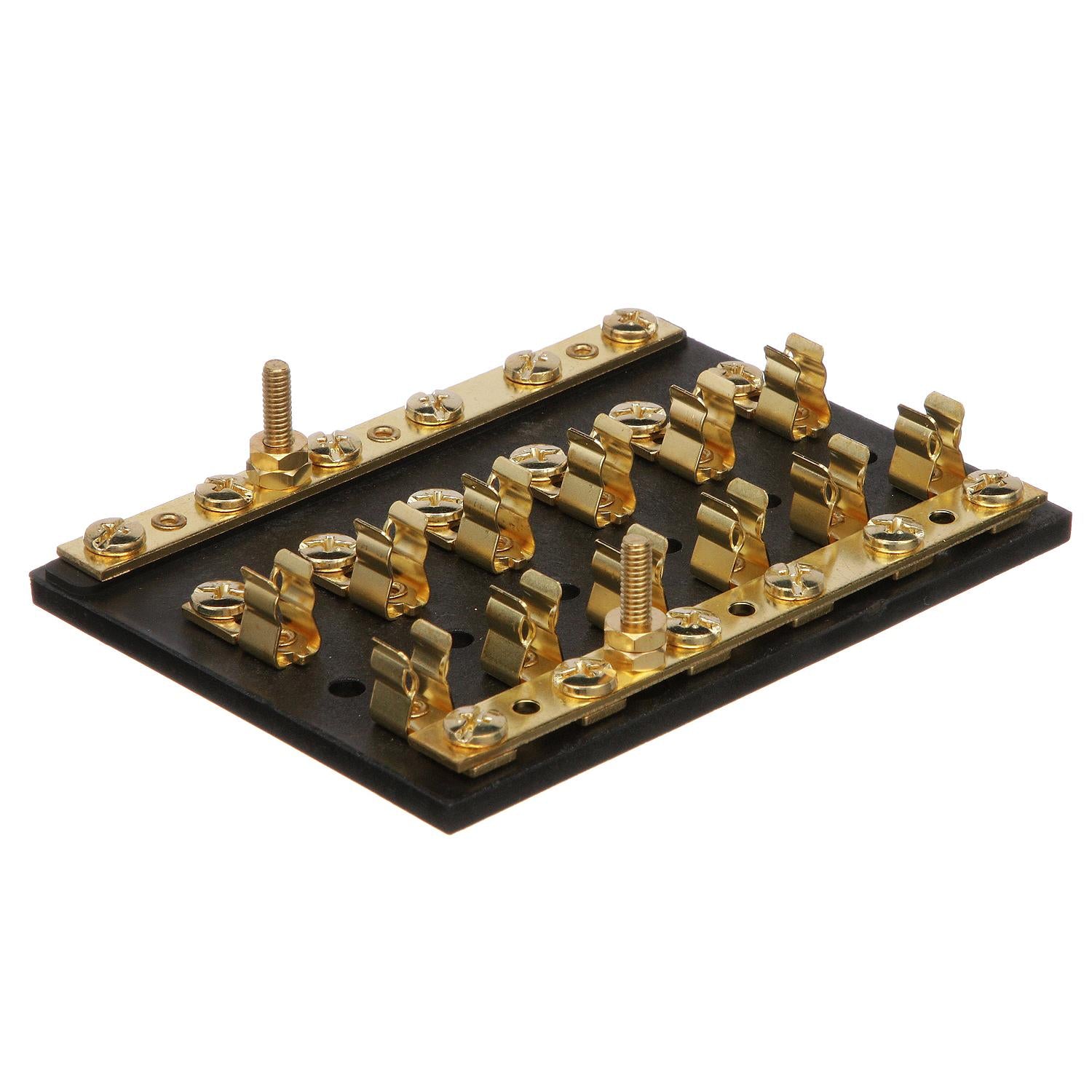 6-Gang Fuse & Terminal Block, Brass Clips & Contacts