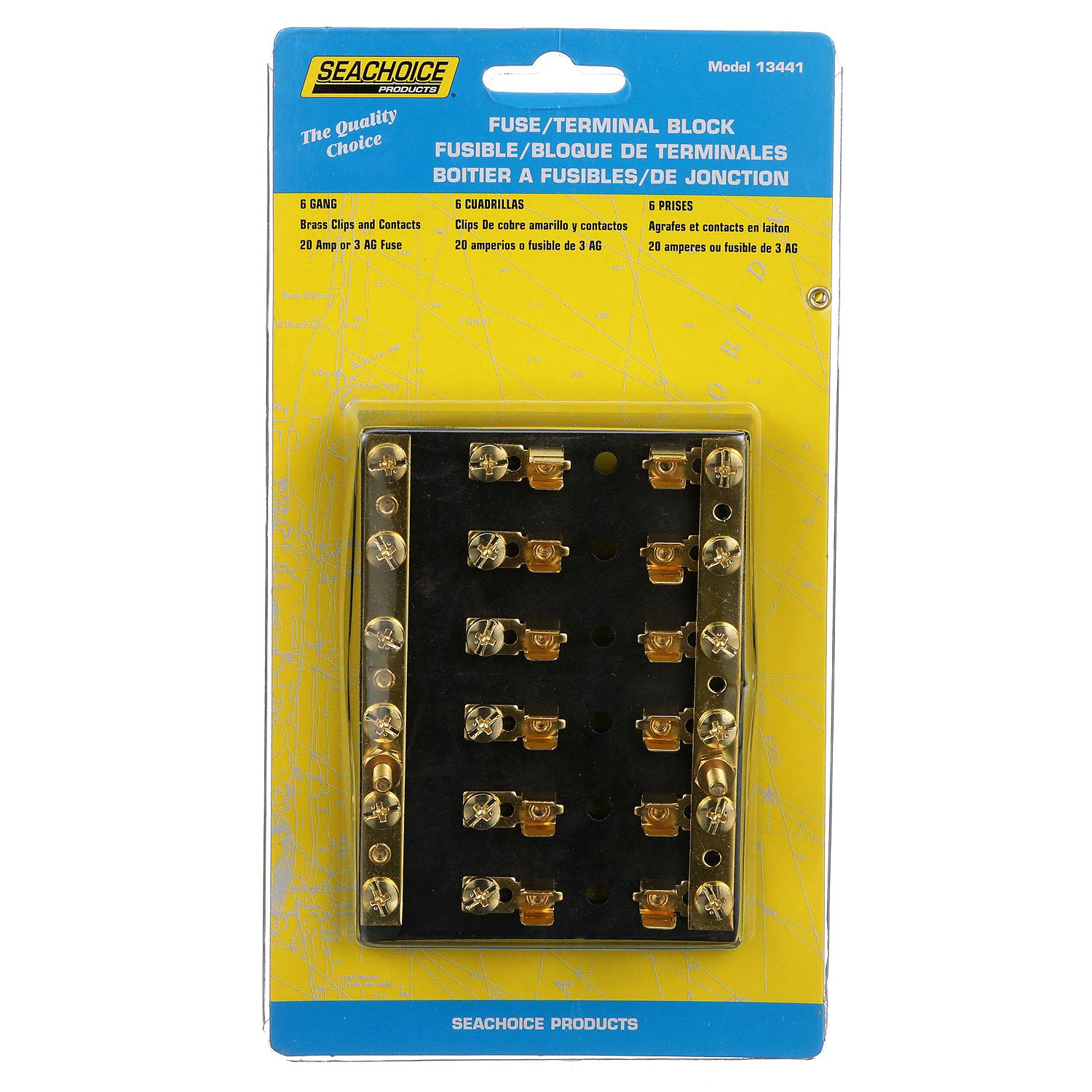 6-Gang Fuse & Terminal Block, Brass Clips & Contacts