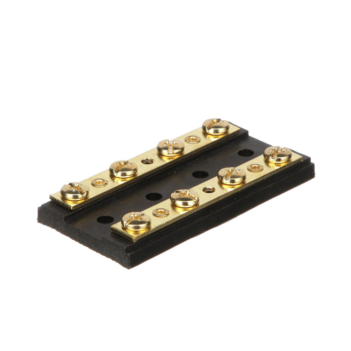 Terminal Block, 4-Gang, Plastic Base w/ Brass Hardware