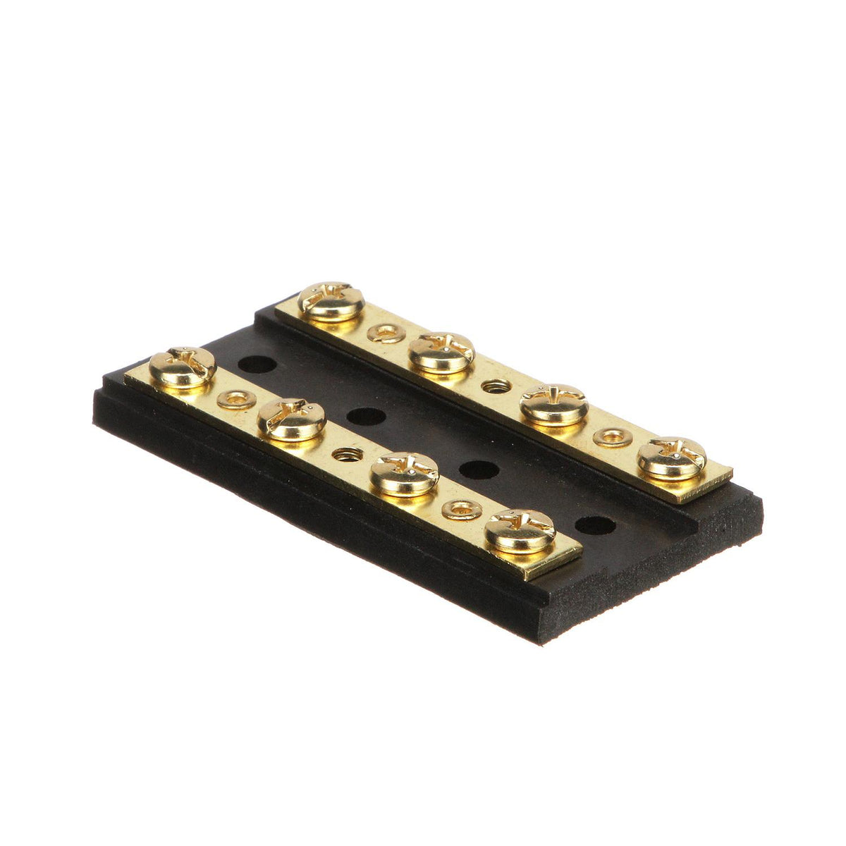 Terminal Block, 4-Gang, Plastic Base w/ Brass Hardware