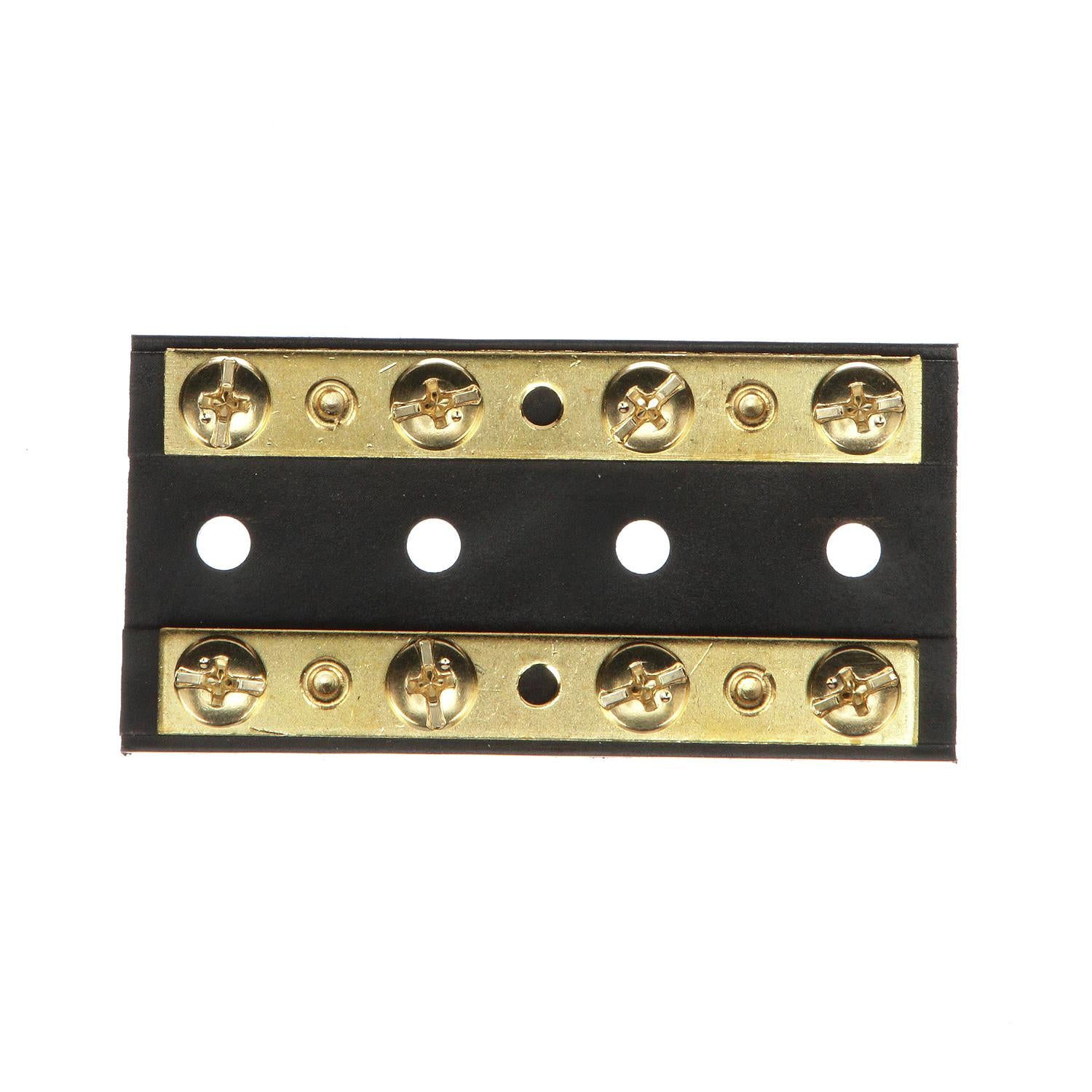 Terminal Block, 4-Gang, Plastic Base w/ Brass Hardware