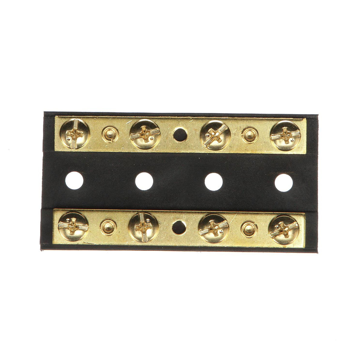 Terminal Block, 4-Gang, Plastic Base w/ Brass Hardware