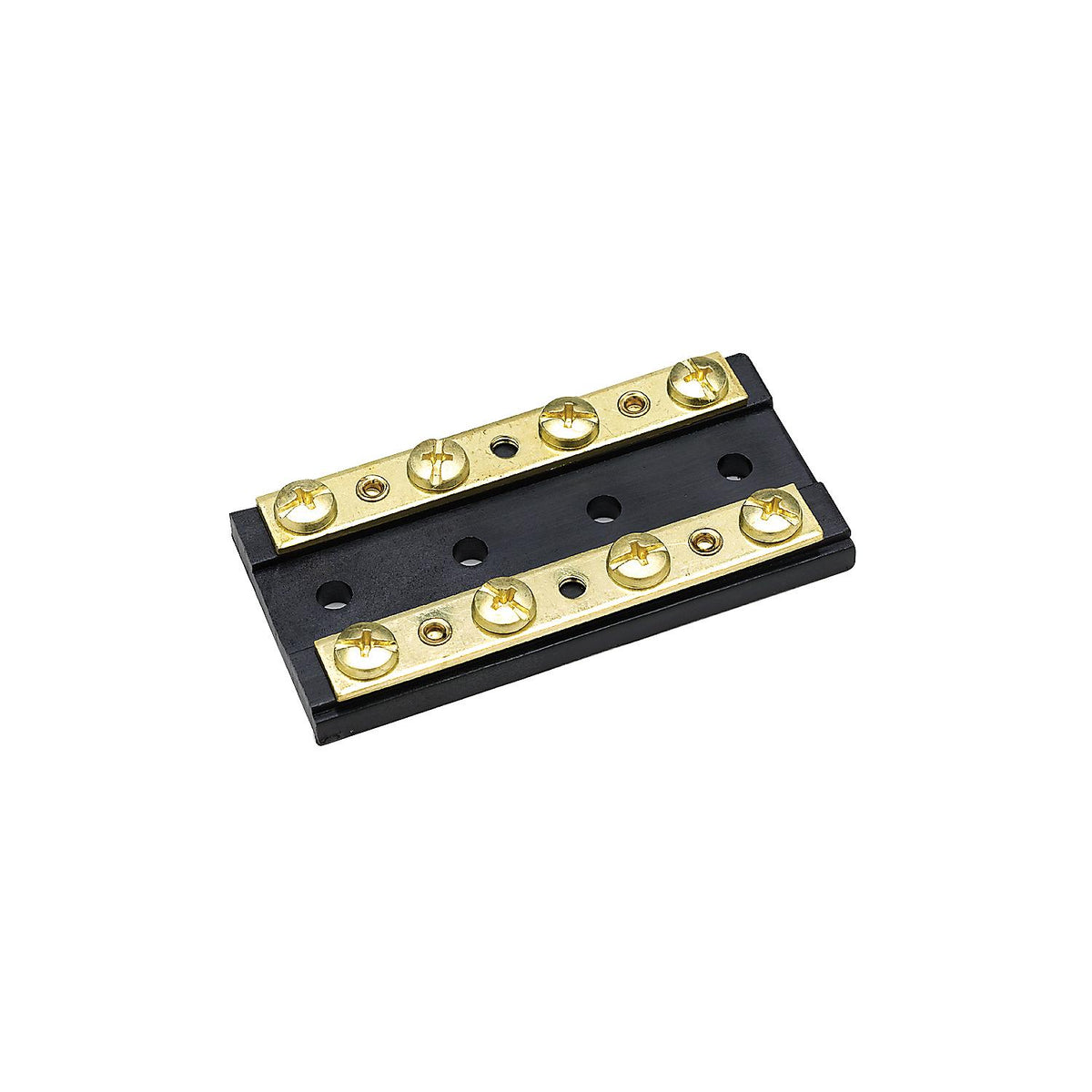 Terminal Block, 4-Gang, Plastic Base w/ Brass Hardware