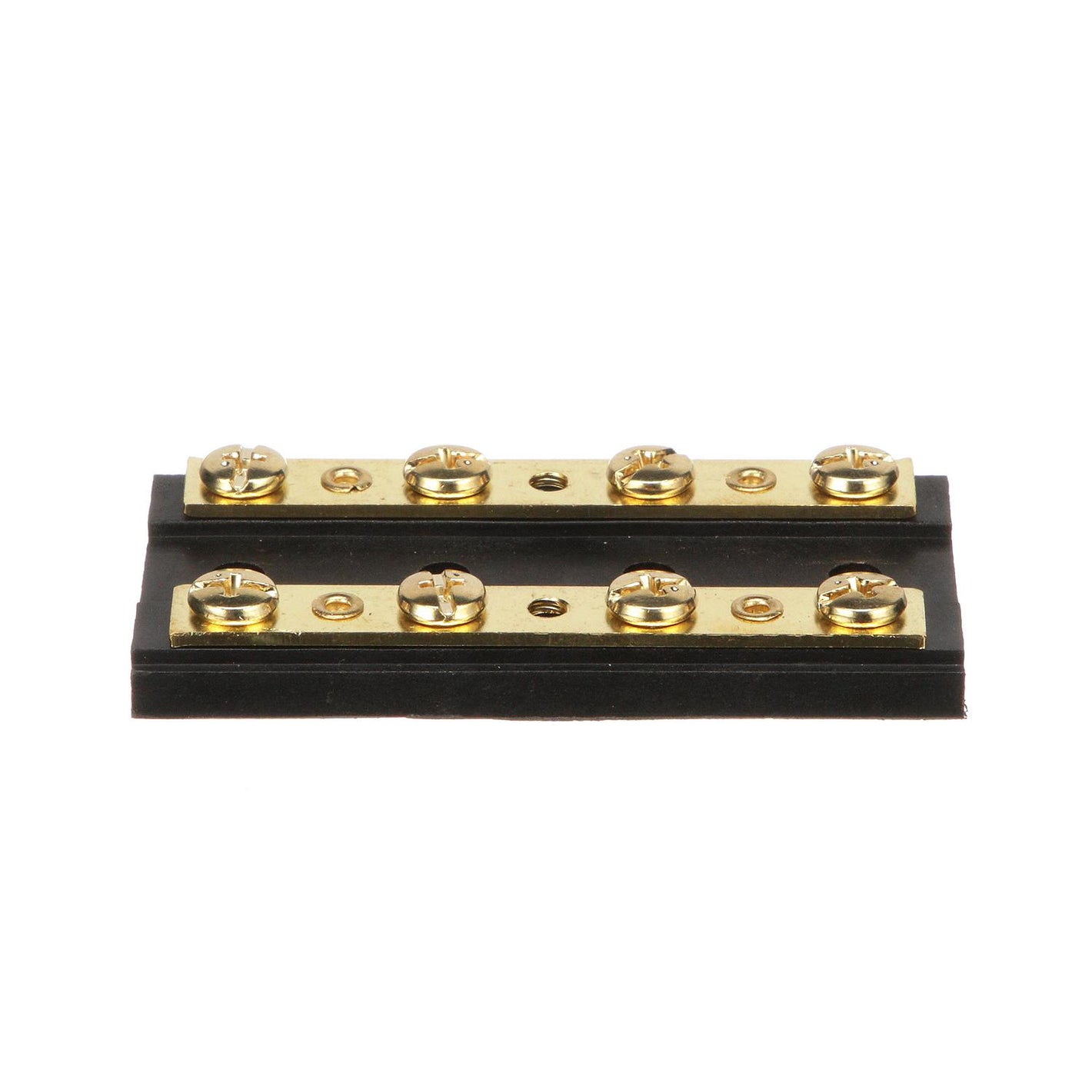 Terminal Block, 4-Gang, Plastic Base w/ Brass Hardware