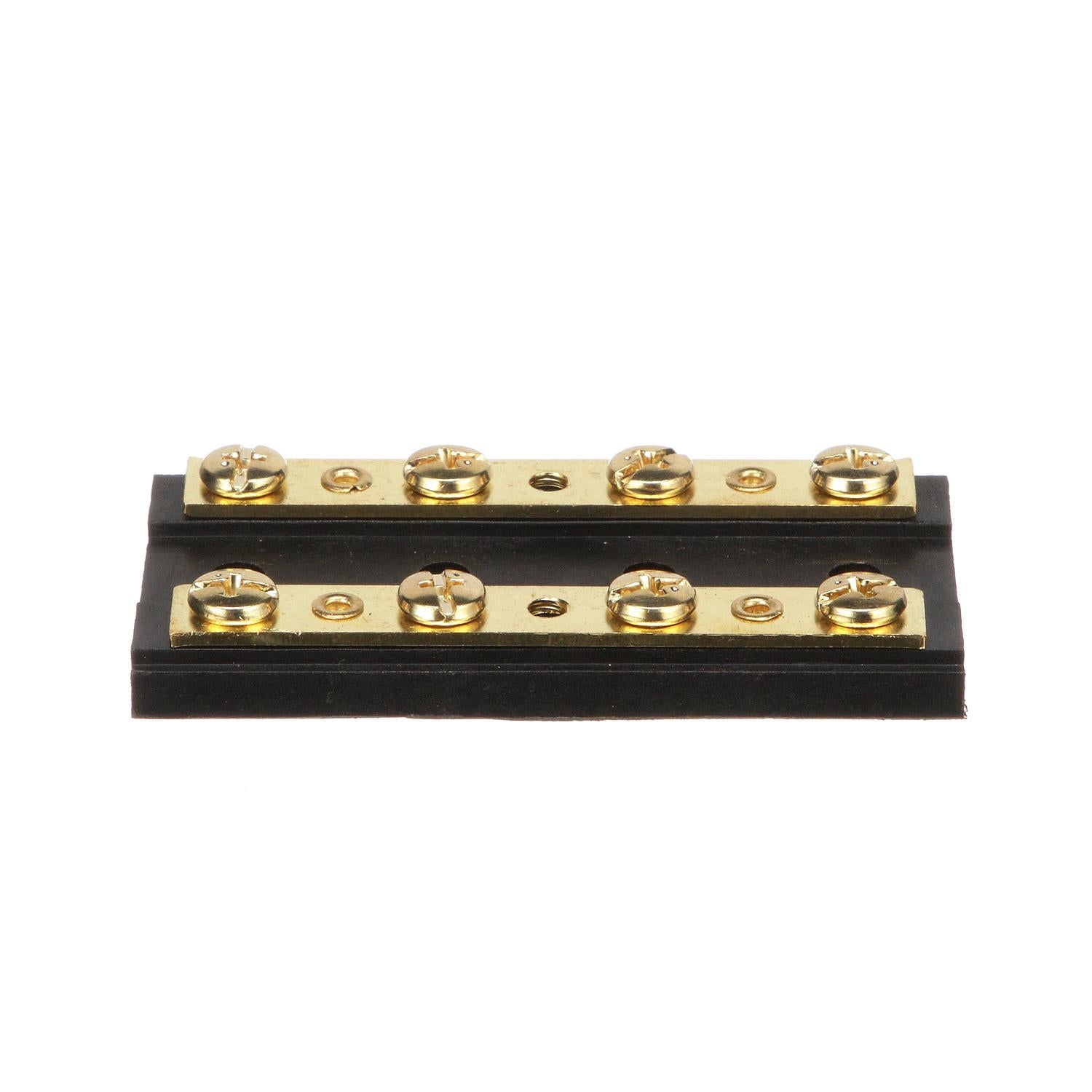 Terminal Block, 4-Gang, Plastic Base w/ Brass Hardware
