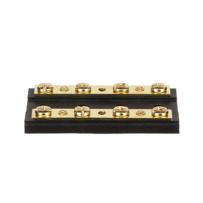Terminal Block, 4-Gang, Plastic Base w/ Brass Hardware