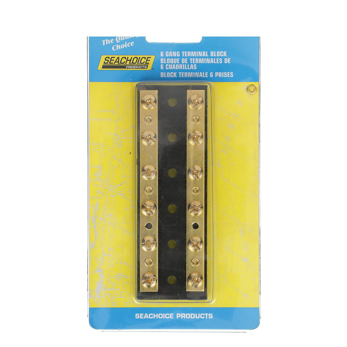 Terminal Block, 6-Gang, Brass Clips & Contacts