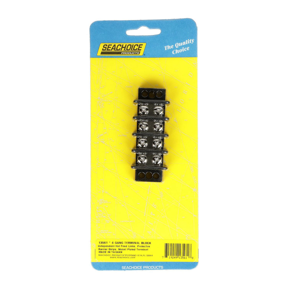 Terminal Block, 4-Gang, Brass Clips & Contacts
