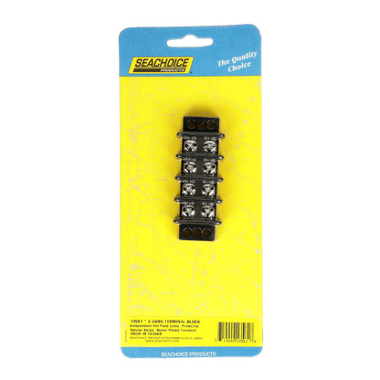 Terminal Block, 4-Gang, Brass Clips & Contacts