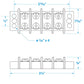 Terminal Block, 4-Gang, Brass Clips & Contacts