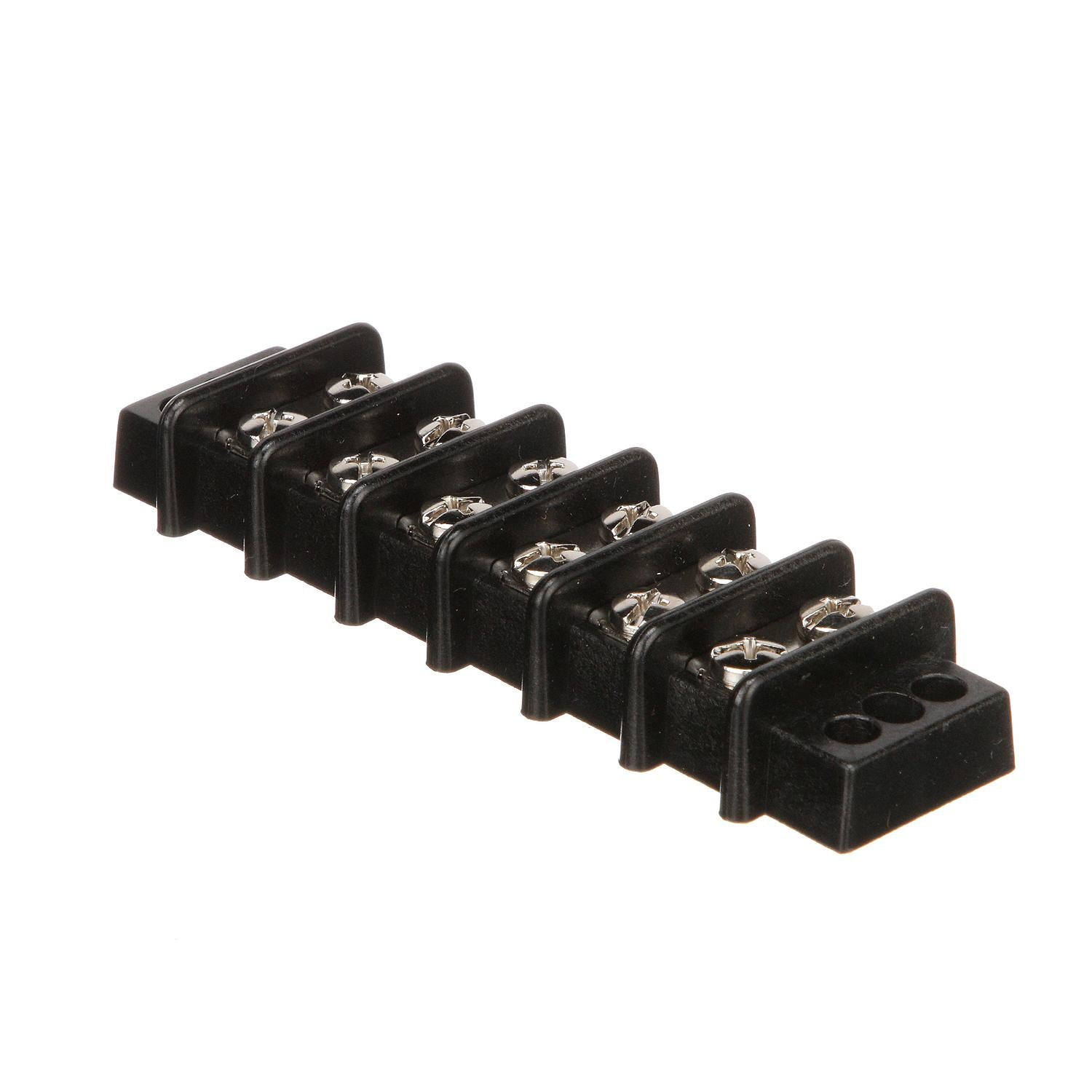 Terminal Block, 6-Gang, Nickel Plated Brass Terminals