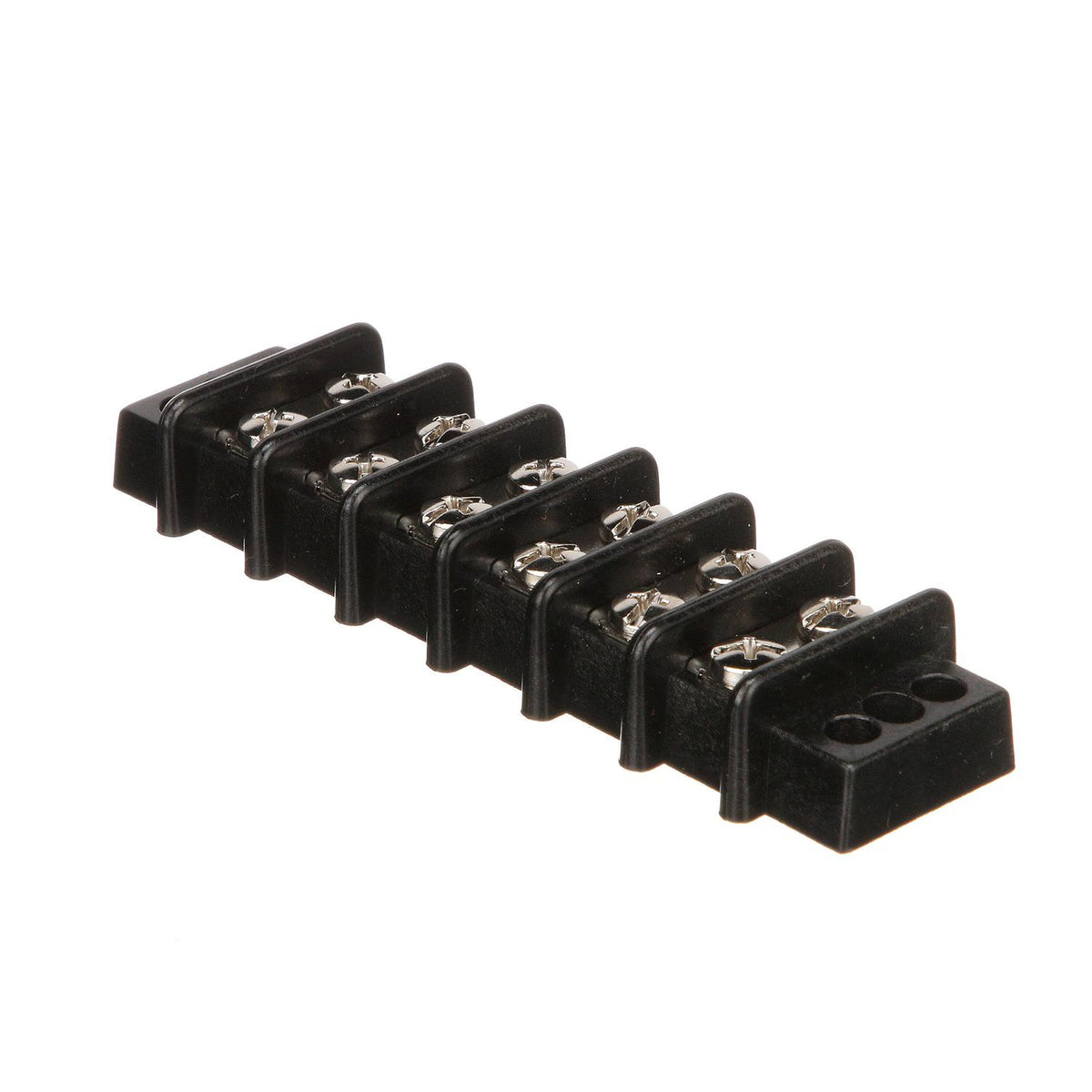 Terminal Block, 6-Gang, Nickel Plated Brass Terminals