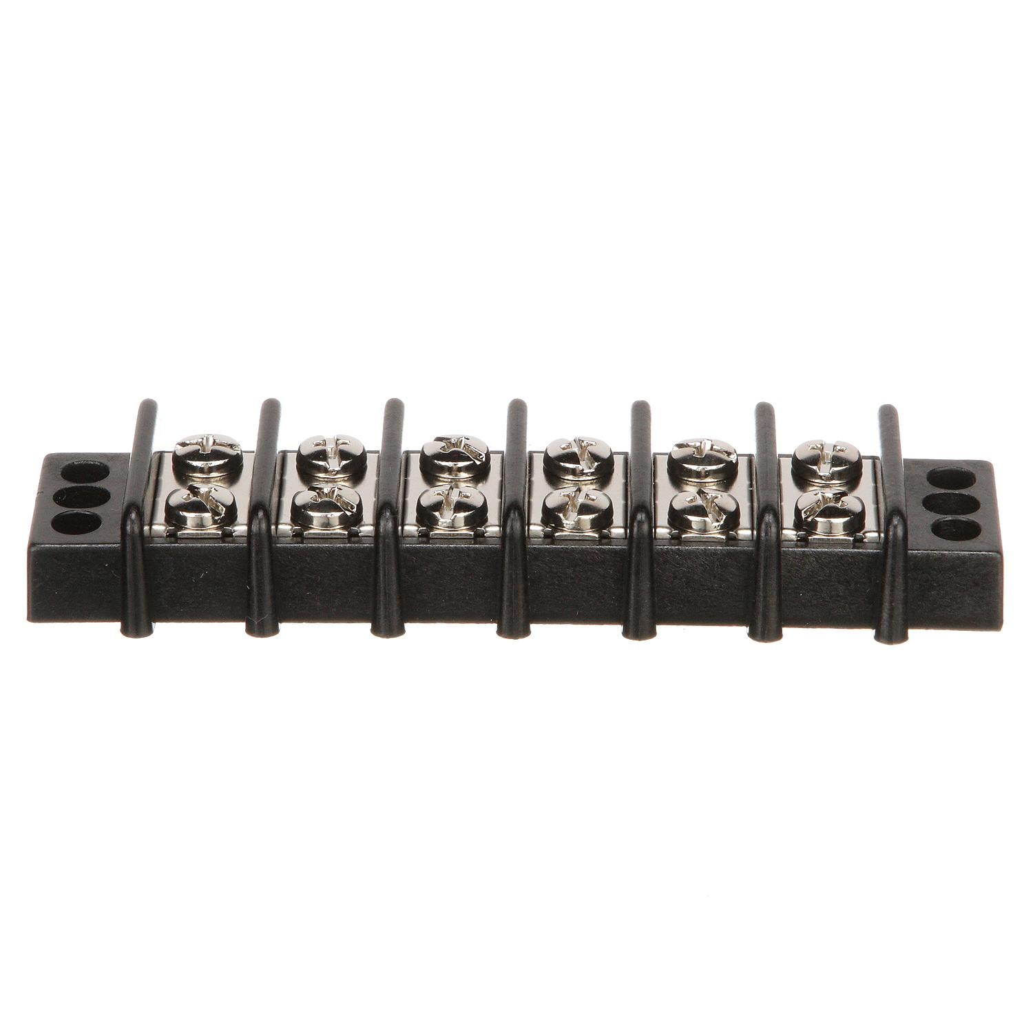 Terminal Block, 6-Gang, Nickel Plated Brass Terminals