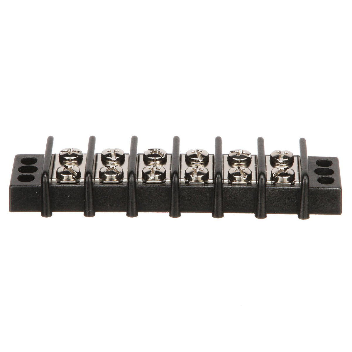 Terminal Block, 6-Gang, Nickel Plated Brass Terminals