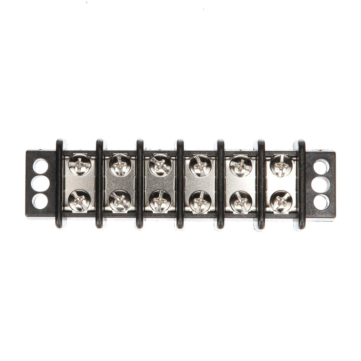 Terminal Block, 6-Gang, Nickel Plated Brass Terminals