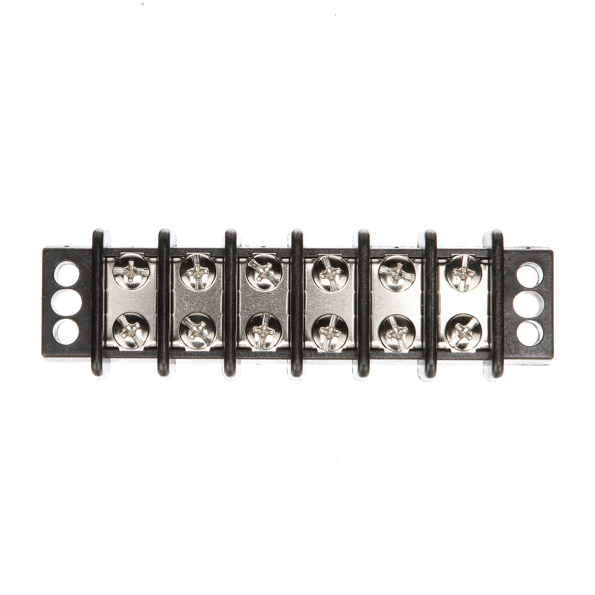 Terminal Block, 6-Gang, Nickel Plated Brass Terminals
