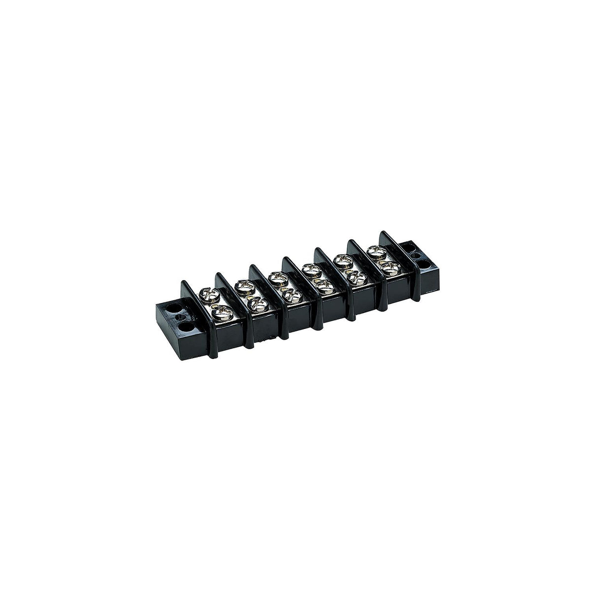 Terminal Block, 6-Gang, Nickel Plated Brass Terminals