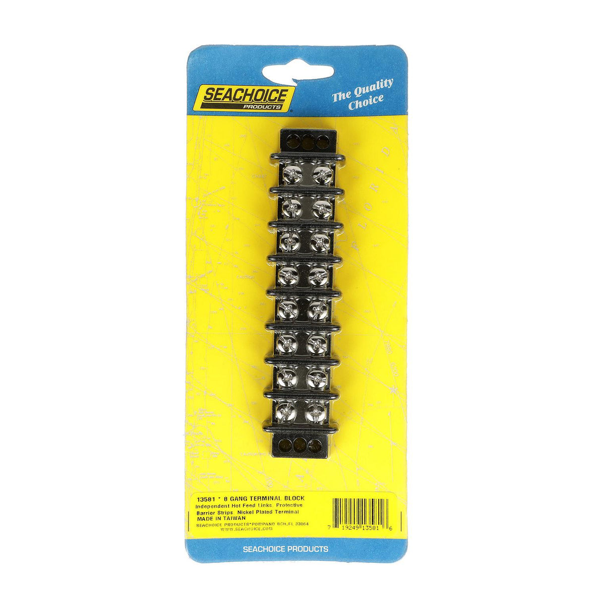 Terminal Block, 8-Gang, Brass Clips & Contacts