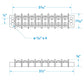 Terminal Block, 8-Gang, Brass Clips & Contacts