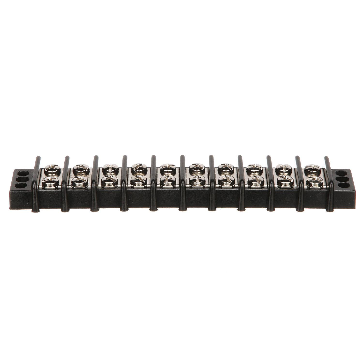 Terminal Block, 10-Gang, Nickel Plated Brass Terminals
