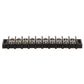 Terminal Block, 10-Gang, Nickel Plated Brass Terminals