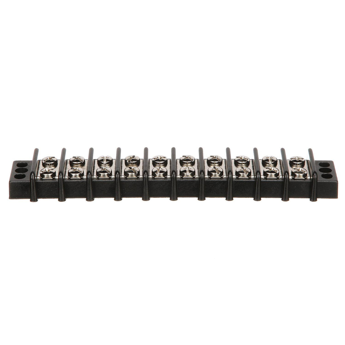Terminal Block, 10-Gang, Nickel Plated Brass Terminals