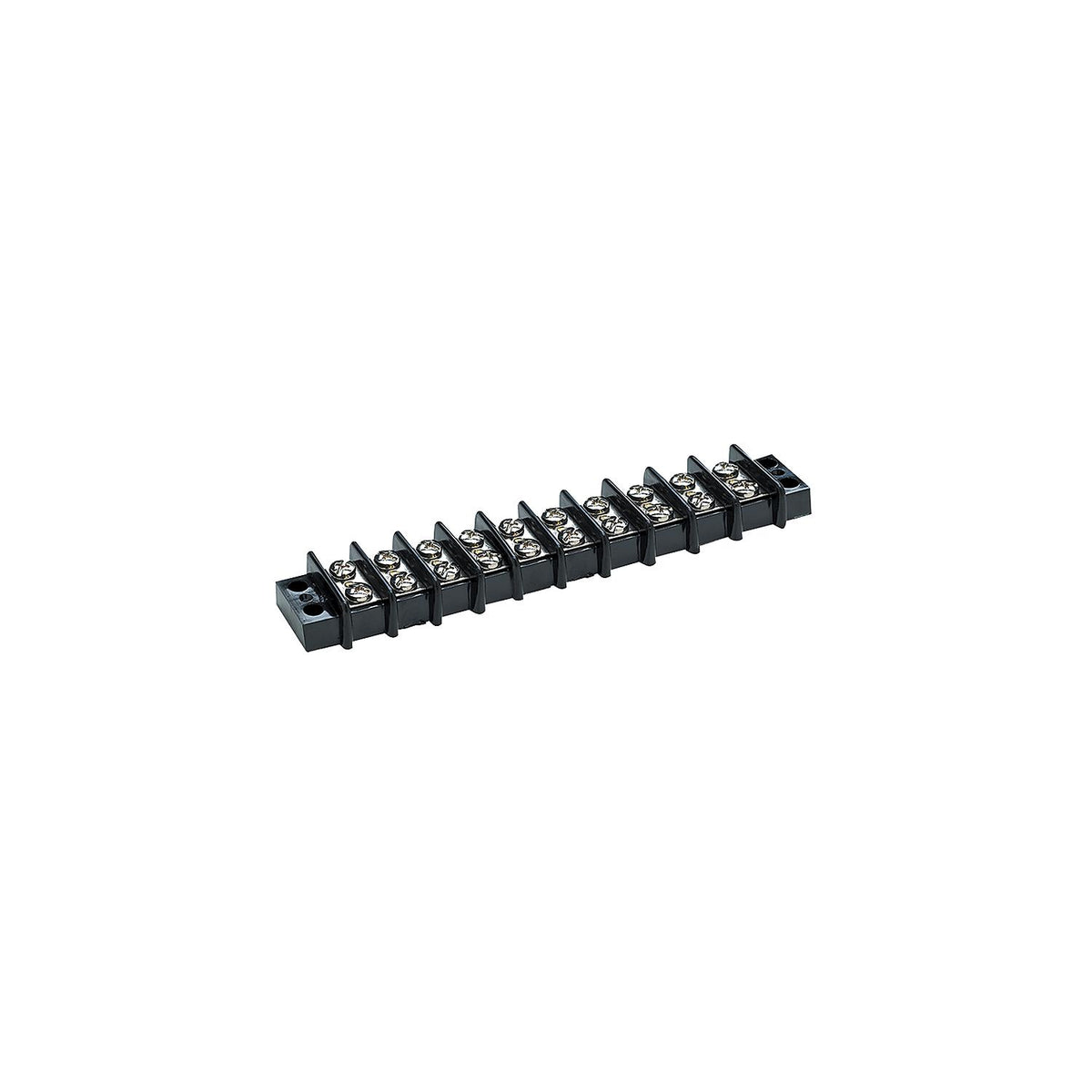 Terminal Block, 10-Gang, Nickel Plated Brass Terminals