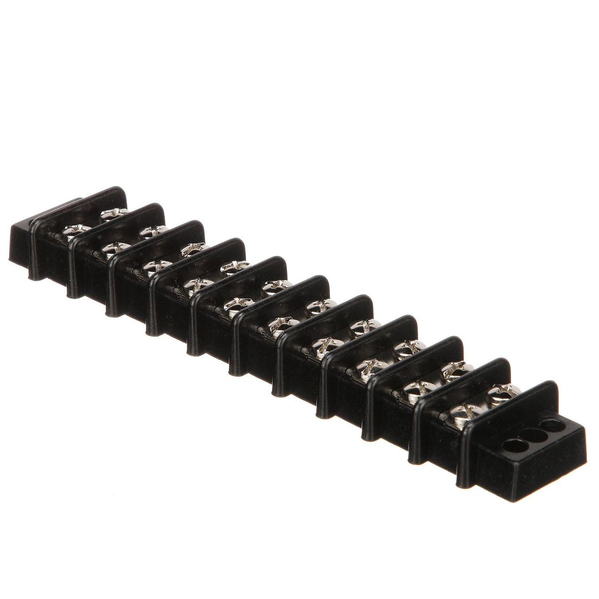 Terminal Block, 10-Gang, Nickel Plated Brass Terminals
