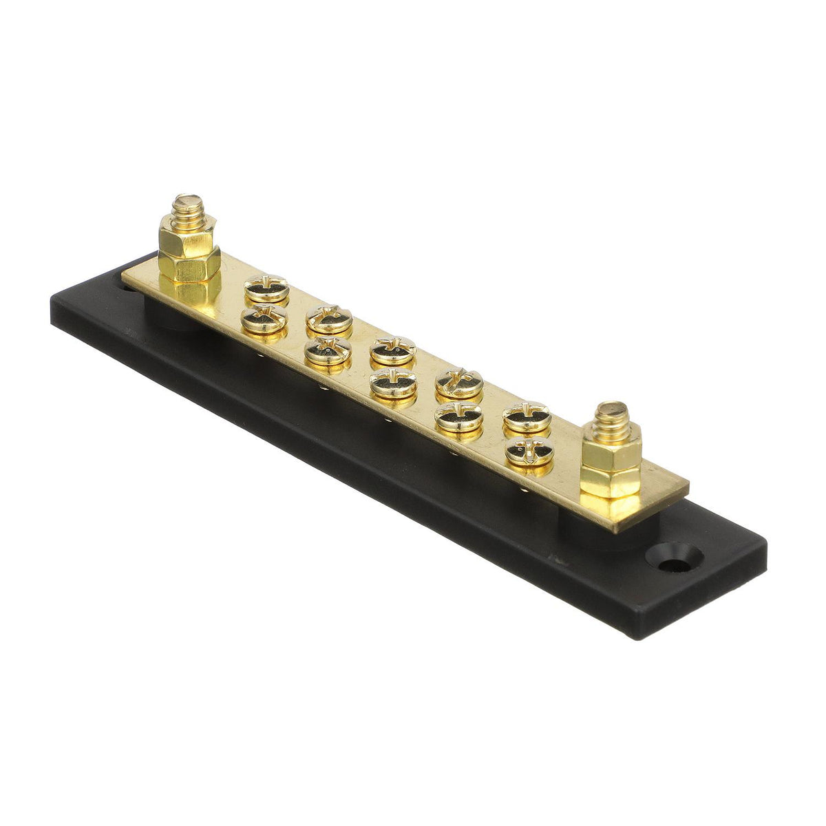 Terminal Block, 10-Gang, Brass Clips & Contacts