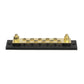 Terminal Block, 10-Gang, Brass Clips & Contacts