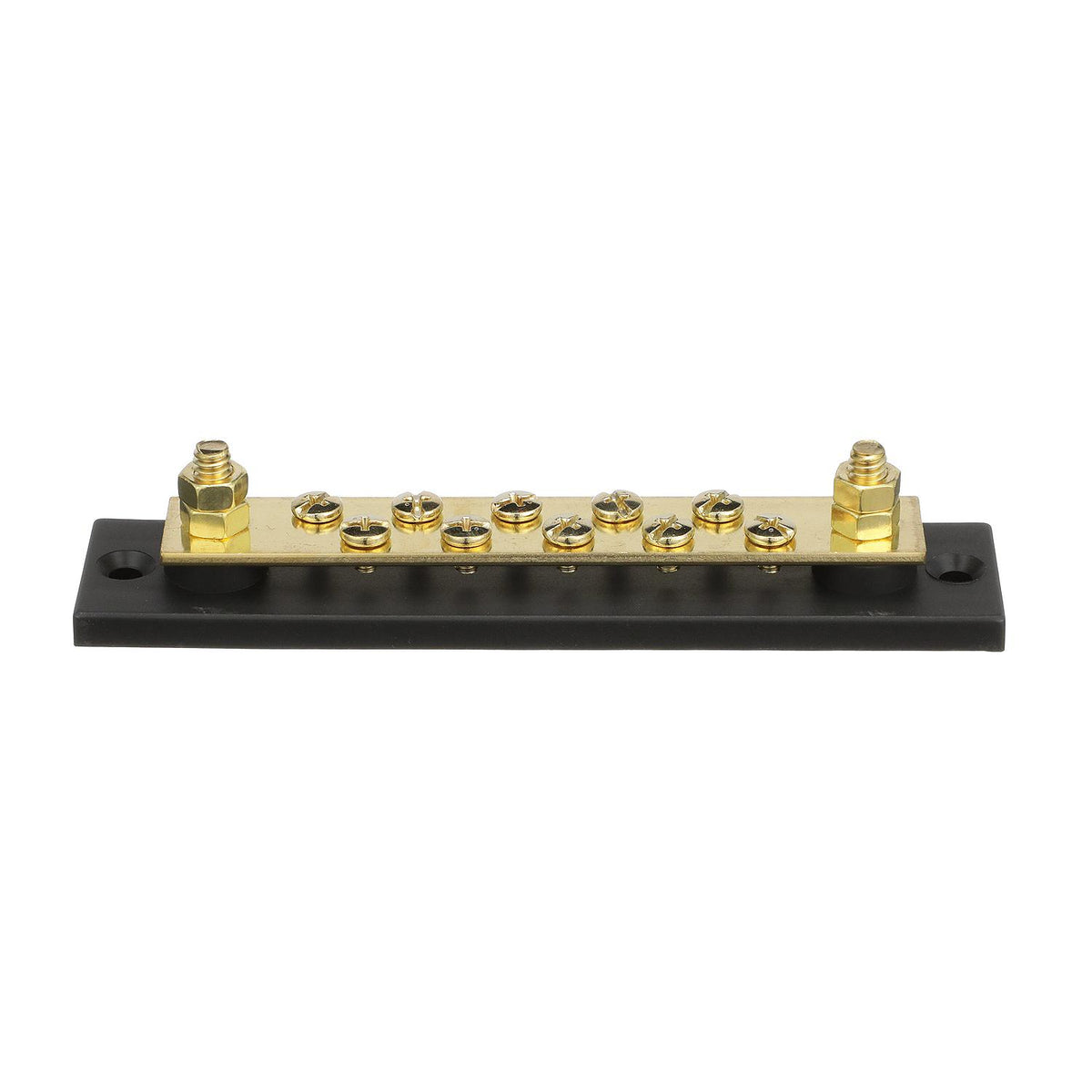 Terminal Block, 10-Gang, Brass Clips & Contacts