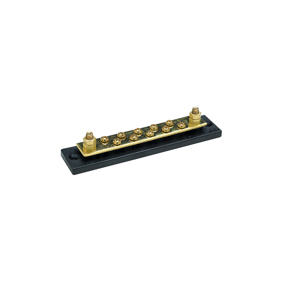 Terminal Block, 10-Gang, Brass Clips & Contacts