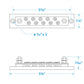 Terminal Block, 10-Gang, Brass Clips & Contacts