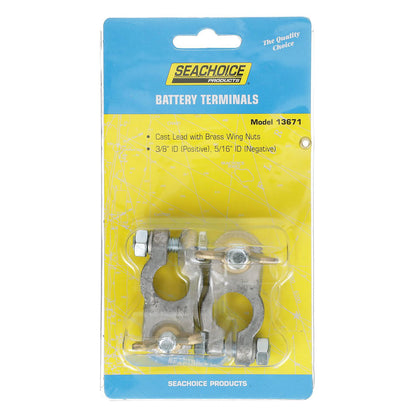 Boat Battery Terminal Set w/ Wing Nuts, Incl. Positive & Negative Terminals, 2/PK