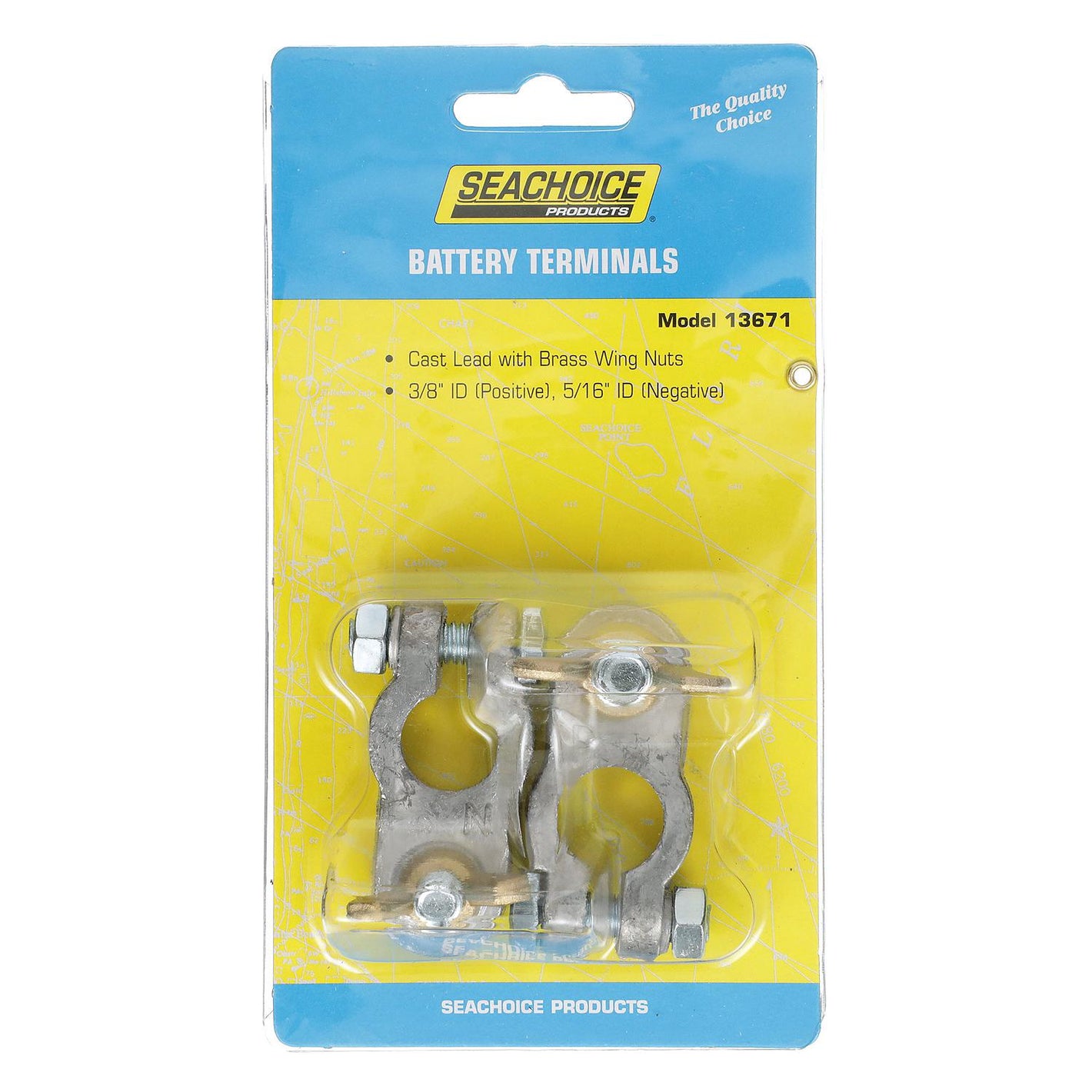 Boat Battery Terminal Set w/ Wing Nuts, Incl. Positive & Negative Terminals, 2/PK