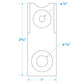 Circuit Breaker Bracket, Fits 20, 30, 40, or 50 Amp Dual Stud Manual Reset Breaker