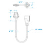 7-Way Round to 4-Way Flat Cable Adapter w/ 18 in Cable
