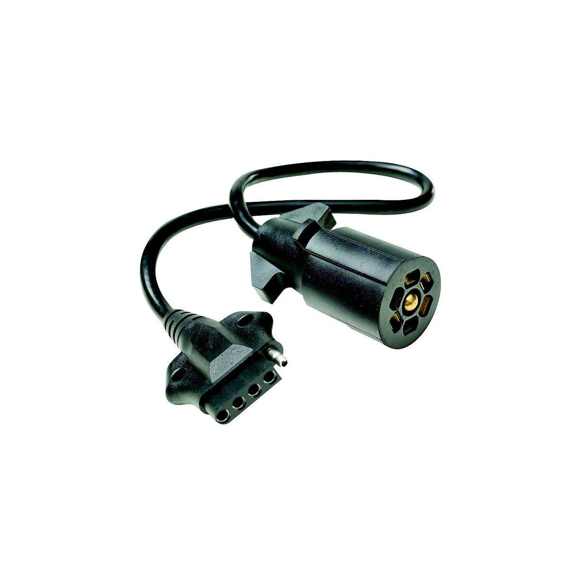7-Way Round to 5-Way Flat Cable Adapter w/ 18 in Cable