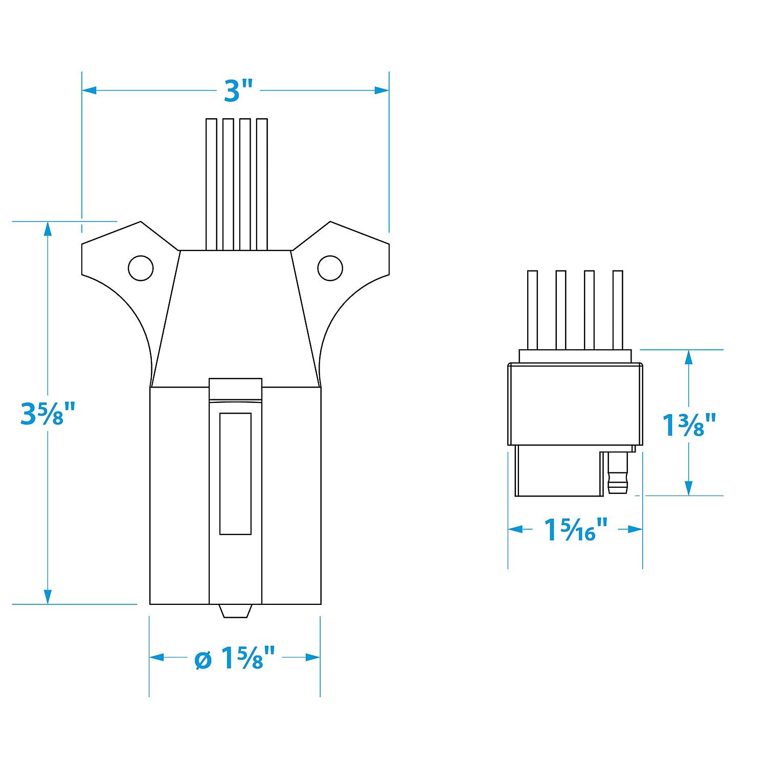 7-Way Connector to Adapt to 4-Way Trailer