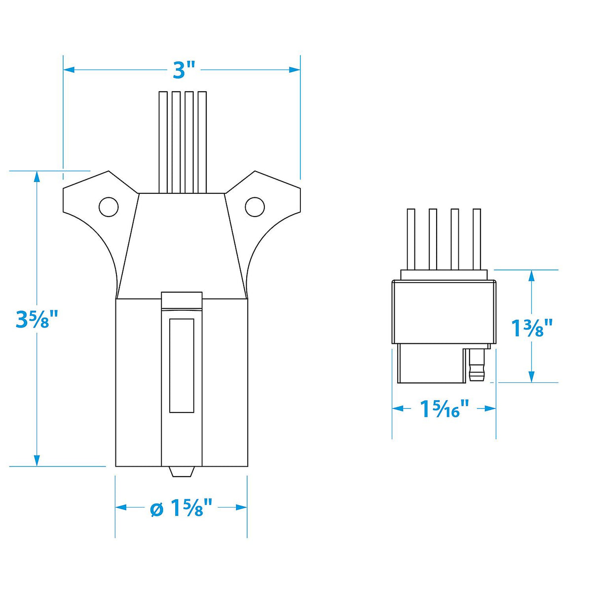 7-Way Connector to Adapt to 4-Way Trailer