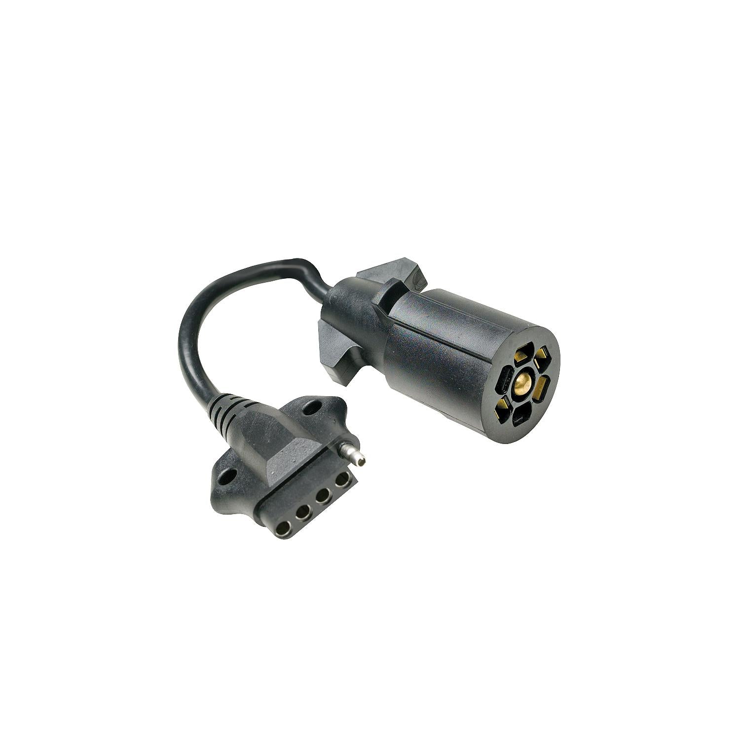 7-Way Round to 5-Way Flat Boat Trailer Adapter Plug, 8 in.