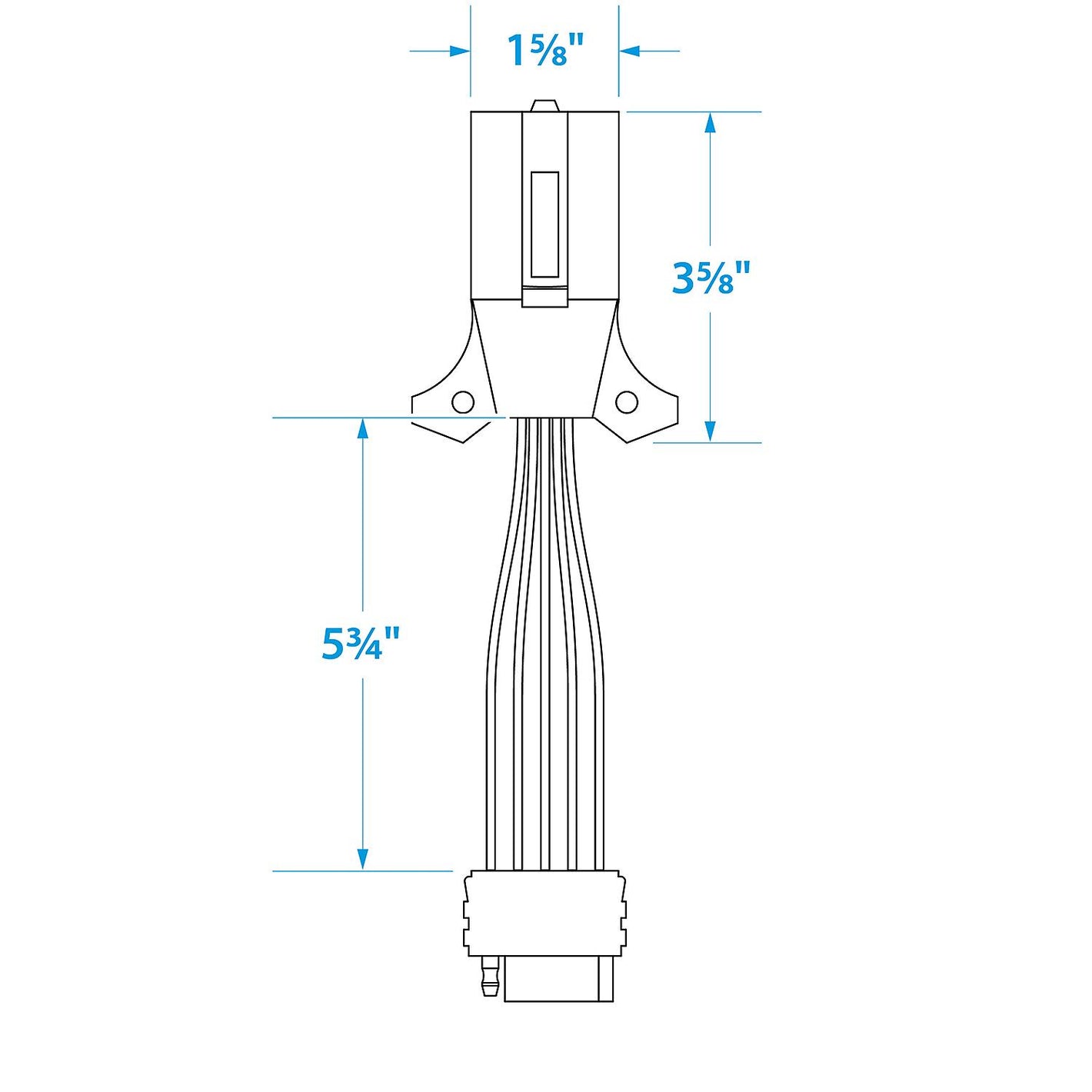 7-Way Round to 5-Way Flat Boat Trailer Adapter Plug, 8 in.