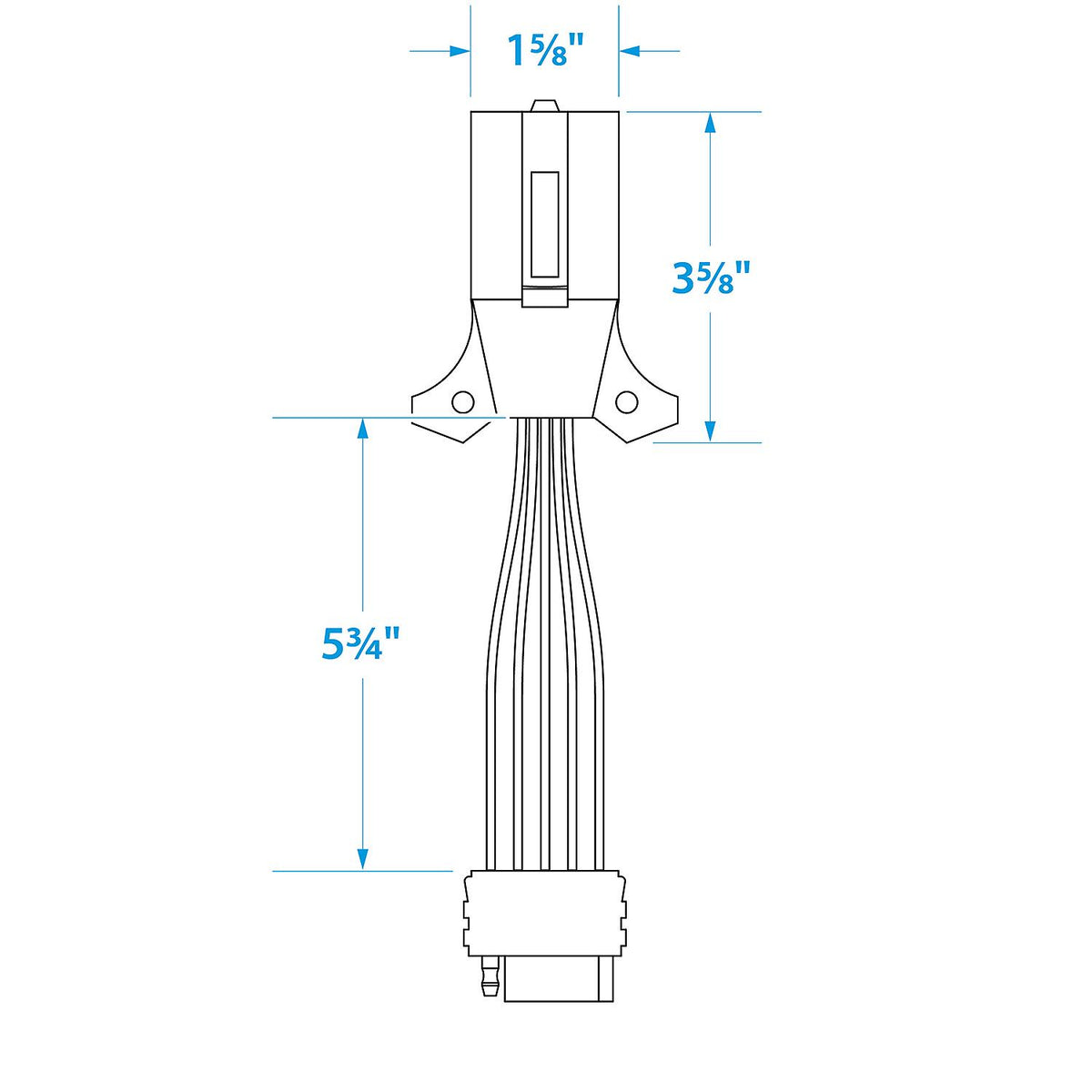 7-Way Round to 5-Way Flat Boat Trailer Adapter Plug, 8 in.