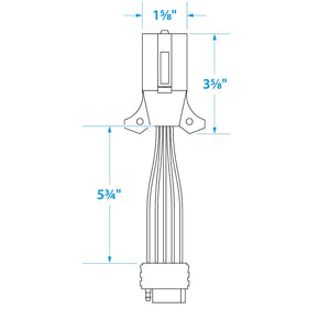 7-Way Round to 5-Way Flat Boat Trailer Adapter Plug, 8 in.